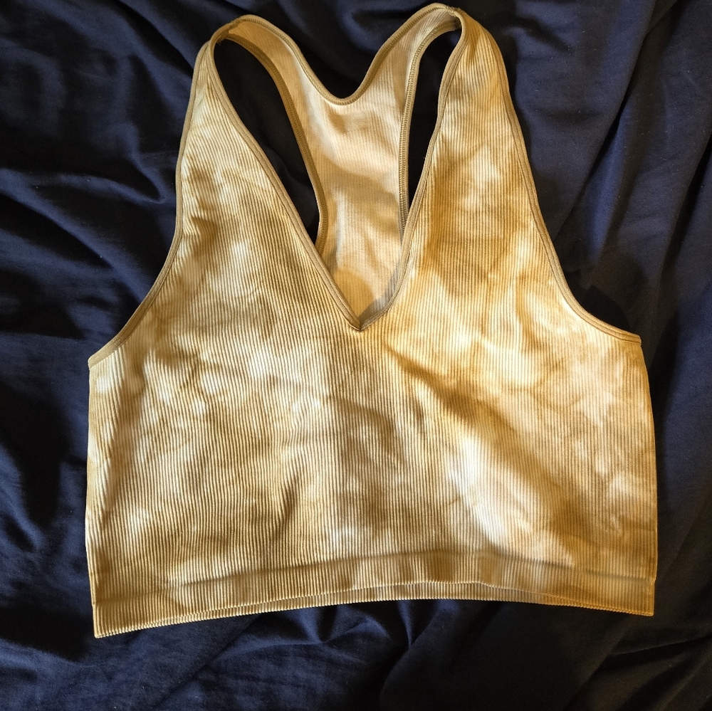 Tie die racerback crop